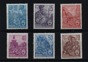 Germany DDR 1955 Sc 227 230a workers complete set,  mint condition as seen