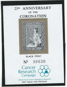 Isle of Man QEII 25th Coronation ann. souvenir Booklet sheet mnh sc 130