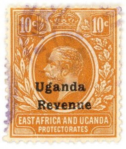 (I.B) KUT Revenue : Uganda Duty 10c (1918)