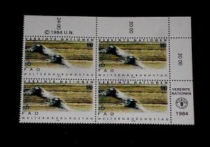 U.N. 1984, VIENNA #41, WORLD FOOD DAY. INSC. BLK/4, MNH, NICE!! LQQK!!