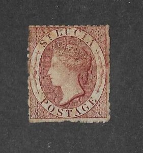 St Lucia Sc #4  1p lake  unused NG FVF