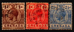 Grenada Used Scott 92 - 93 and 97 w/the 2 1/2 value with torn corner