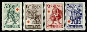 Finland B39-42 MNH Red Cross, Military, Soldiers, Horse