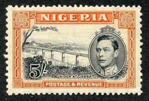 Nigeria SG59 KGVI 5/- Perf 13 x 11.5 Fine M/Mint Cat 110 pounds