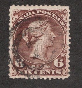 #27 - Canada - 1868 - 6 Cent - Used  - F/VF - cv$130 - superfleas