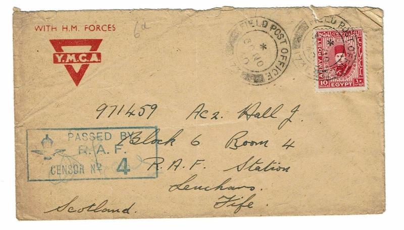 Egypt 1940 RAF Censor Cover to Scotland - Lot 100817