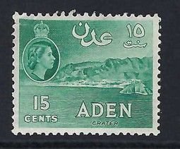 Aden Sc #50: Queen Elizabeth II Pictorials 15c 1953 MLH