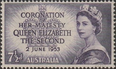 Australia 1953 Sc#260 7-1/2d QEII Coronation MINT-VF-XF-OG-NH.