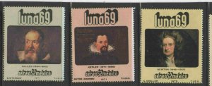 MEXICO #C377-C379  1971 NEWTON, GALILEO & KEPLER        MINT  VF NH  O.G