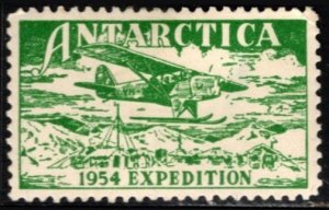 1954 US Poster Stamp Antarctica Expedition Unused (Green)