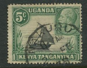 Kenya & Uganda - Scott 47a- KGV Definitive -1935 - FU -Type II - Single 5c Stamp