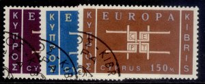 CYPRUS QEII SG234-236, 1963 europa set, FINE USED.