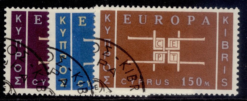 CYPRUS QEII SG234-236, 1963 europa set, FINE USED.