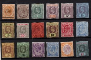 Straits Settlements QV-KGV fine mint MH collection to $1 WS36767