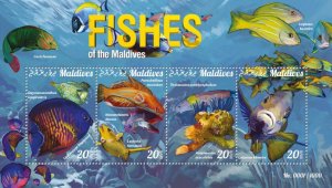 MALDIVES - 2015 - Fishes of the Maldives - Perf 4v Sheet #1 - Mint Never Hinged