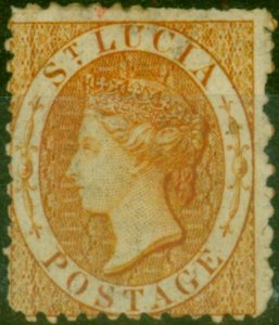 St Lucia 1864 (1s) Pale Orange SG14c Fine MM