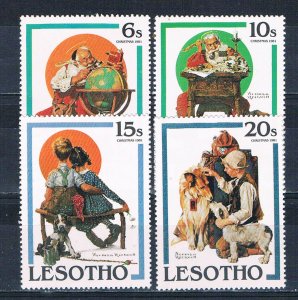 Lesotho 344-47 Unused Norman Rockwell Christmas 1981 (L0704)