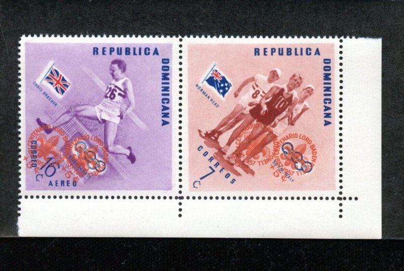 DOMINICAN REPUBLIC BOY SCOUT SCOTT #483 & C101 DOUBLE OVERPRINT MINT NH