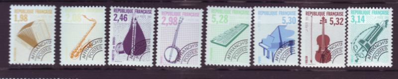 J20251  jlstamps 1992 france various perf 13, 3 short f/set mnh #2274-up music