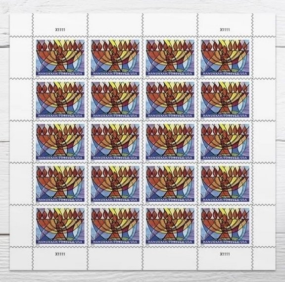 Hanukkah  forever stamps  5 sheets of 20, 100 pcs