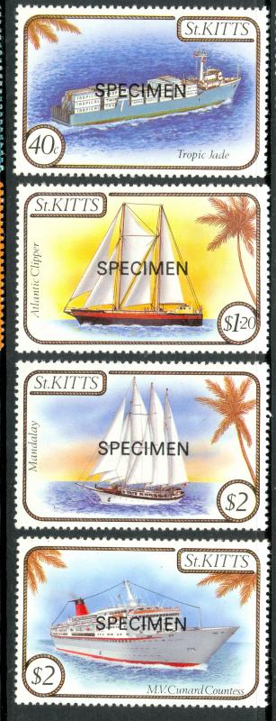 ST KITTS 1985 SHIPS Specimen Set Sc 165-168 MNH