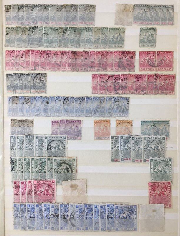 Barbados QV/QE Used MH MNH Stockbook Collection(Aprx 1100) GM3133