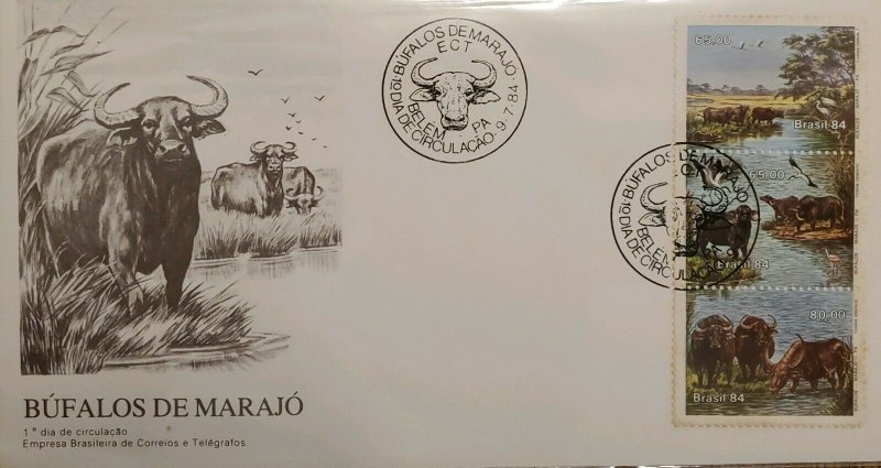 vtadc.A) 1984, BRAZIL, WATER BUFFALO, FDC, WATER BUFFALO FROM MARAJO ISLAND