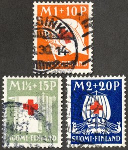 Finland Stamps # B2-4 Used VF Scott Value $65.00