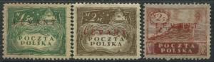 Poland 1919 stamps 1.5m to 2.5m overprinted LEVANT in red mint o.g. FORGERIES