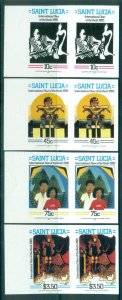 St Lucia 1985 Intl. Youth year IMPERF pairs  MUH lot68681