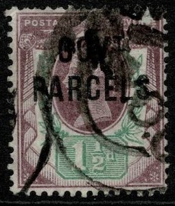 QV Official 1887-90 1 1/2d D. Purple & P. Green Wmk. 49 (Imp. Cr.) used S.G. O65