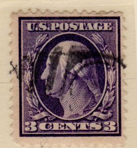 US 333 Used 3c Washington Perf. 12 Flat Plate Printing Double Line Watermark