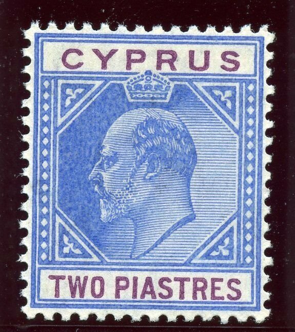 Cyprus 1904 KEVII 2pi blue & purple superb MNH. SG 65. Sc 53