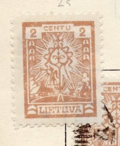 Lithuania 1923 Early Issue Fine Mint Hinged 2c. 175604