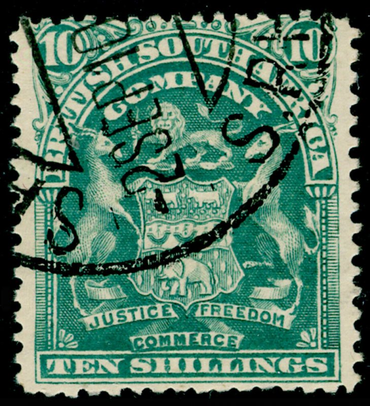 RHODESIA SG89, 10s grey-green, USED.