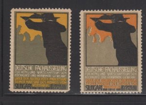 German Advertising Stamps- 1910 Stuttgart Hospitality & Culinary Exposition - MH