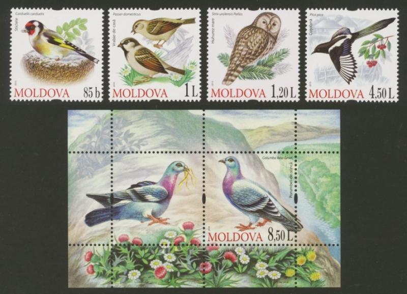 Moldova Sc# 669-73 MNH Birds (Set + S/S)