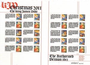 2011 Christmas The King James Bible Royal Mail Smiler Sheet SG LS79 Superb U/M