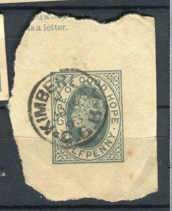 SOUTH AFRICA; CAPE GOOD HOPE 1890s classic used Postal Stationary PIECE