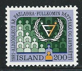 Iceland 546 1981 Disabled single MNH