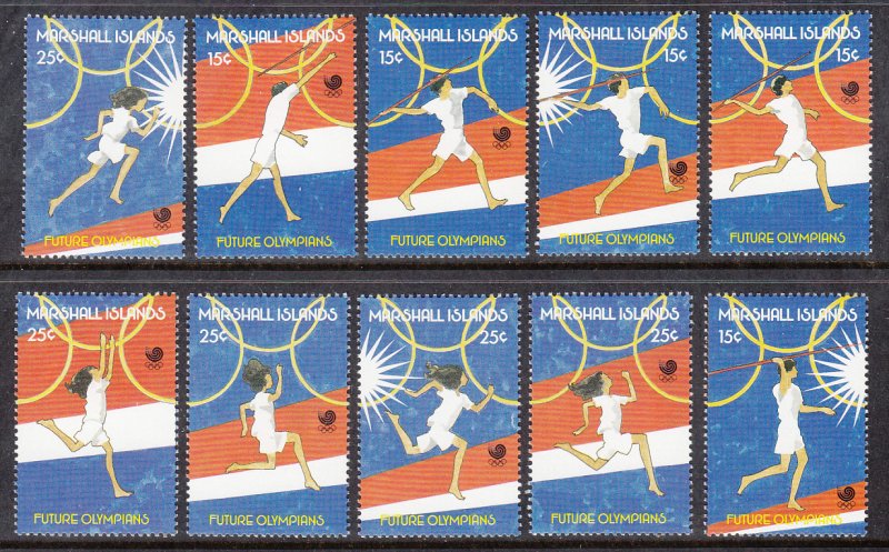 Marshall Islands 188a-189e Summer Olympics Singles MNH VF