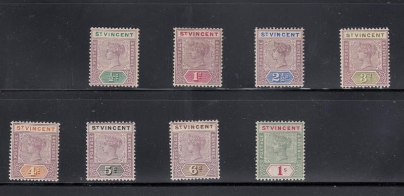 ST VINCENT  # 62-69    VARIOUS MINT QUEEN VICTORIA TO 1sh  CAT VALUE $68