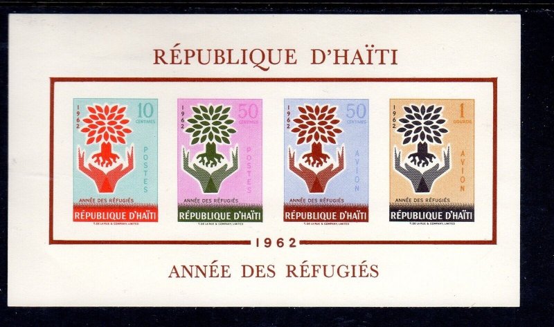 HAITI #C192a 1962 WORLD REFUGEE YEAR MINT VF NH O.G IMPERF. S/S aa