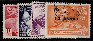 SOMALILAND PROTECTORATE GVI SG121-124, anniversary of UPU set FINE USED. Cat £11