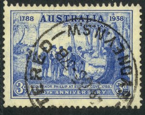 AUSTRALIA 1937 KGVI 3d NSW Anniversary Issue Sc 164 VFU