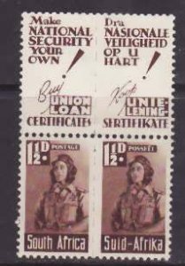 South Africa-Sc#92- id9-unused og NH 1&1/2p pair with add in selvedge-Airmen-194