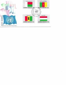 UN New York 337 to 340 FDC singles MNH, Flag series