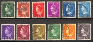 Netherlands Scott 216-220,221,223-225B ULH - 1940 Queen Wilhelmina Short Set