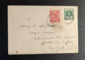 1925 Castries St Lucia Cover International Philatelic Association New York City