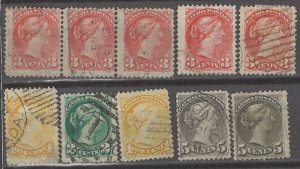 COLLECTION LOT # 3130 CANADA 10 STAMPS 1870+ CLEARANCE CV+$19